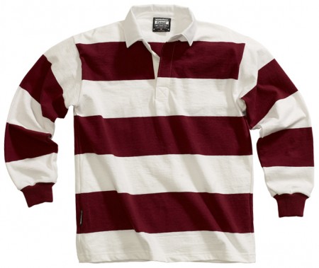 CAS 190 - Maroon/White - Casual Rugby's - Lighter Weight - Barbarian In ...