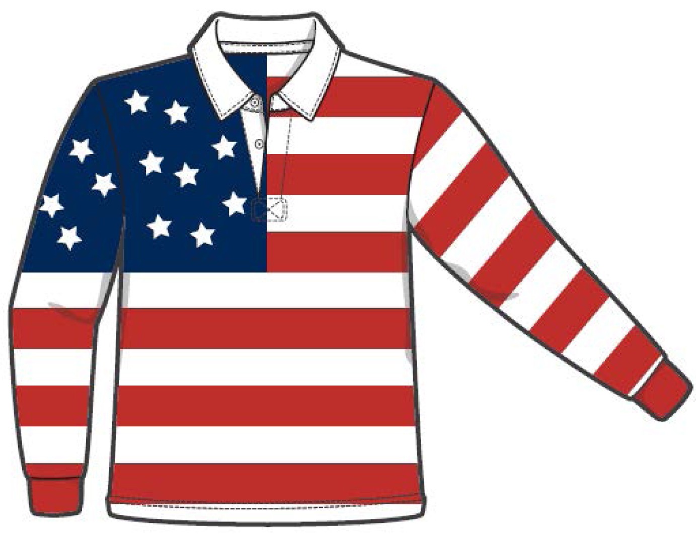 Stars & Stripes (Long Sleeve) - World Rugby Collection - Barbarian In ...